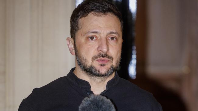 Ukraine's President Volodymyr Zelenskyy, pictured in December, says his army is shoring up the Russian front. Picture: Olivier Matthys/Pool/AFP