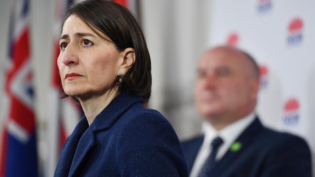 NSW Premier Gladys Berejiklian speaks to the media.