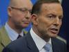 Prime Minister Tony Abbott speaks to media at Hobart Airport