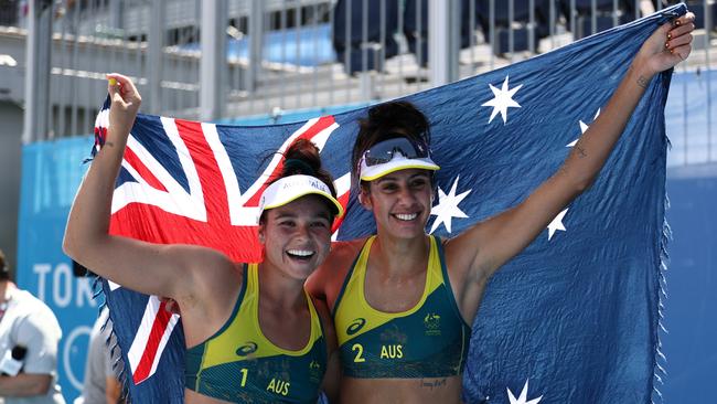 Mariafe Artacho del Solar and Taliqua Clancy after the match. Picture: Maja Hitij/Getty Images