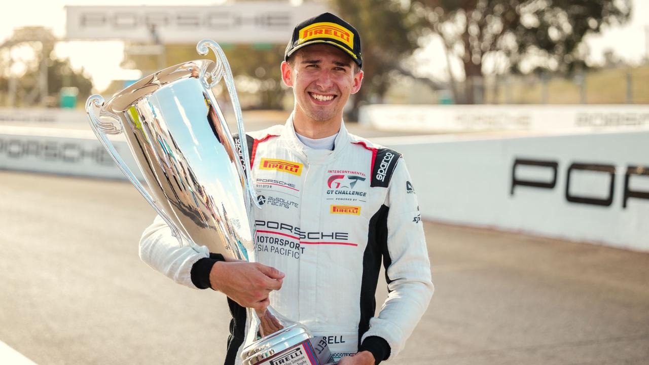 Porsche racer Matt Campbell won the Allan Simonsen trophy at the Bathurst 12 Hour. Photo: Supplied.