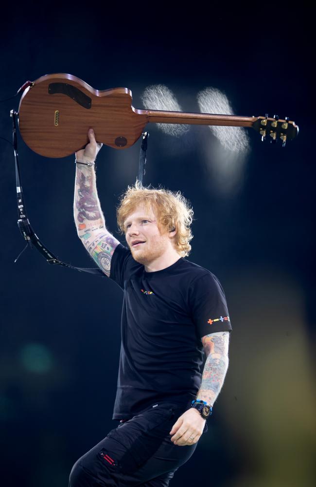 Ed Sheeran performs for 108,000 people at the MCG in Melbourne on March 2. Picture: Michelle Couling Photography