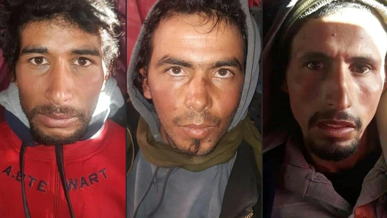 (L-R): Rachid Afatti, Ouziad Younes, and Ejjoud Abdessamad, the three suspects in the grisly murder of two Scandinavian hikers whose bodies were found at a camp in Morocco's High Atlas Mountains. Picture: Moroccan Police/AFP