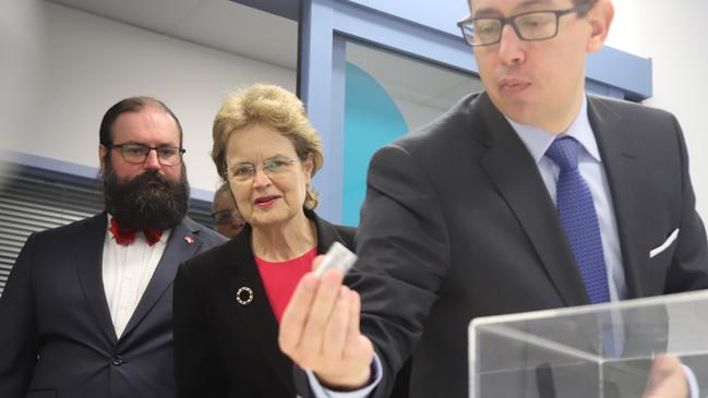 Her Excellency, the Honourable Frances Adamson, AC, during a visit to the South Australian Space Industry Centre.