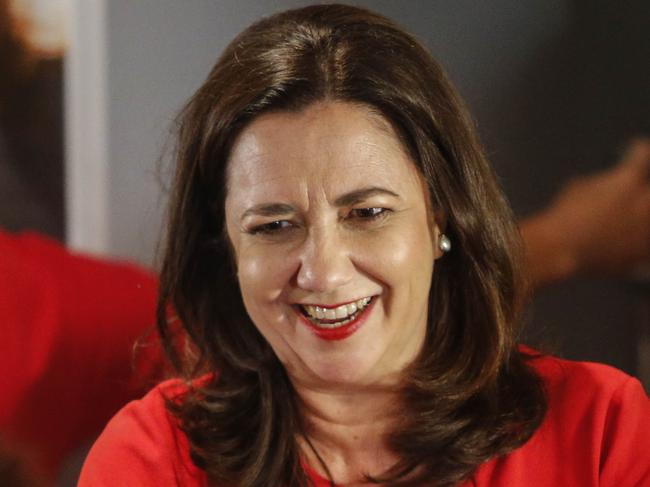 Queensland Premier Annastacia Palaszczuk thanks supporters at the Oxley Golf Club during the 2017 Queensland State Election, Brisbane, Queensland, Saturday, November 25, 2017. (AAP Image/Glenn Hunt) NO ARCHIVING