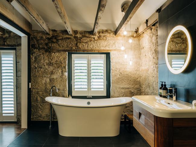 One of the Triabunna Barracks’ deep freestanding baths. Picture: Adam Gibson