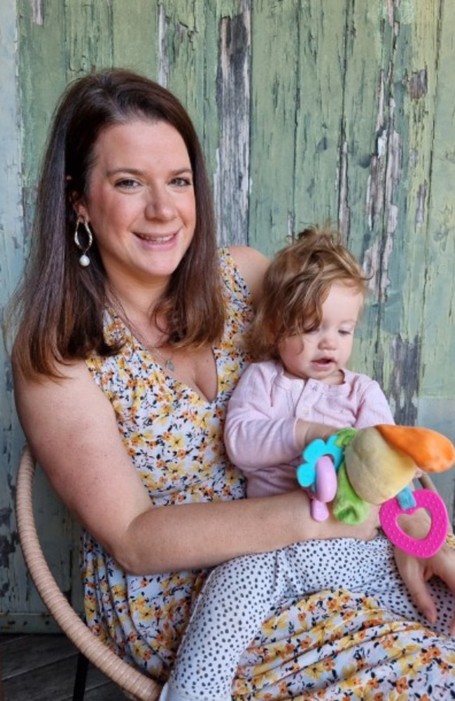 Tabitha Grenfell with her first child. Picture: Supplied