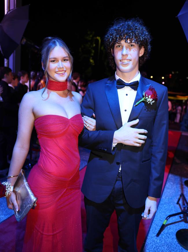 Ruby Sargent and Jonah Van Dyke at the Emmanuel College class of 2025 formal at HOTA for Gold Coast at Large. Picture, Portia Large.