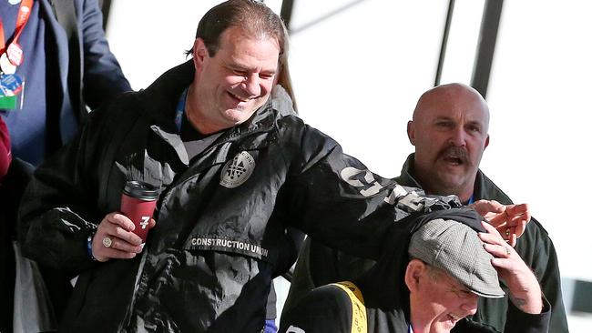 John Setka, left with Joe McDonald, centre, and Shaun Reardon. Picture: Mark Stewart