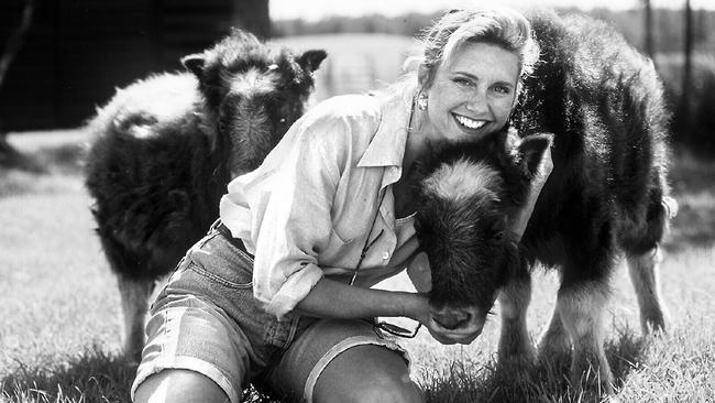 With musk ox in Alaska during filming.