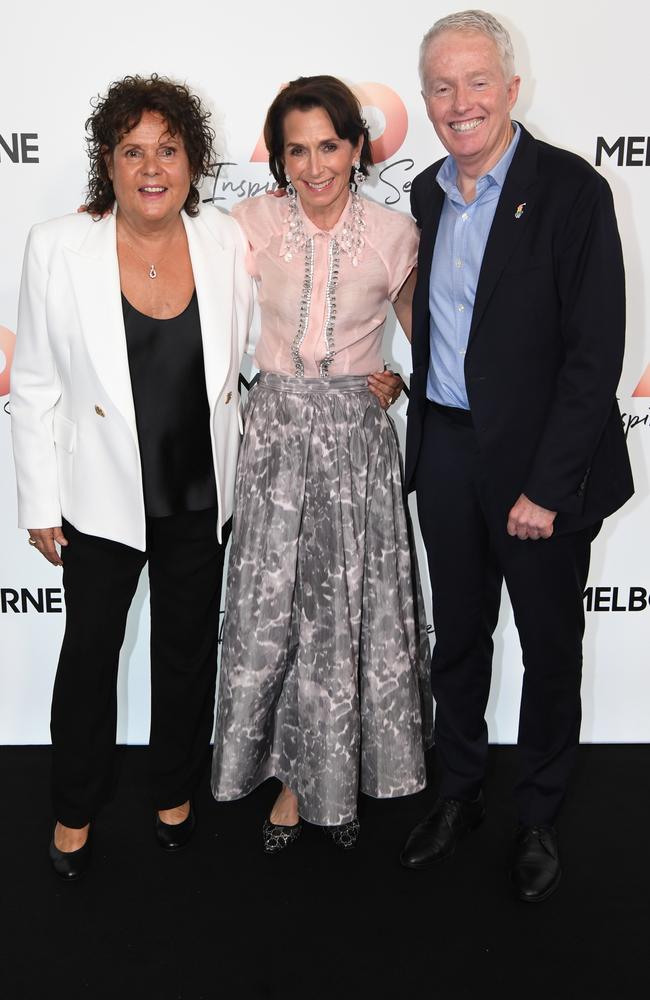 Evonne Goolagong Cawley, Jayne Hrdlicka and Craig Tiley. Picture: Getty