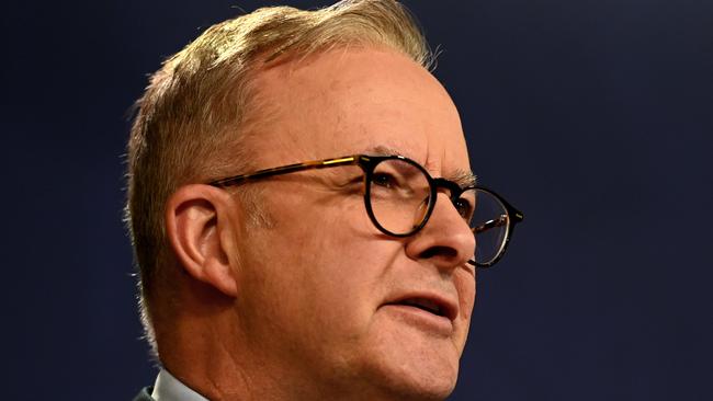 SYDNEY, AUSTRALIA - NewsWire Photos DECEMBER 23, 2022: Australian Prime Minister Anthony Albanese hold a press conference at the Sydney office.Picture: NCA NewsWire / Jeremy Piper