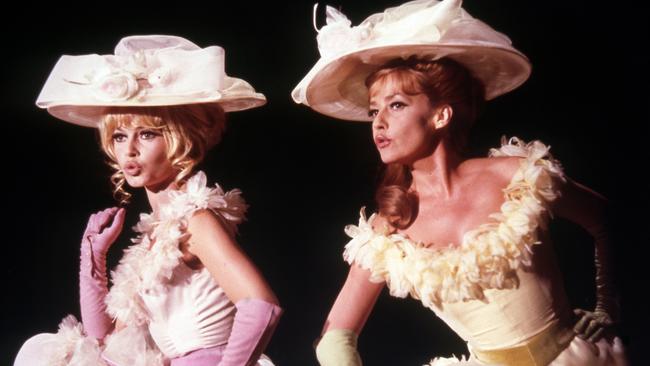 Brigitte Bardot and Jeanne Moreau in a scene from the classic French film  Viva Maria!