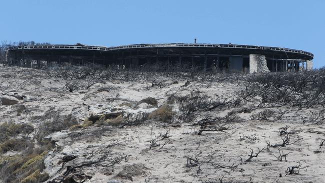 The destroyed main building of the Southern Ocean Lodge. Picture: Emma Brasier