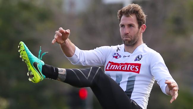 Former Magpie Travis Cloke has been training with his new club Western Bulldogs the past week. Picture: David Crosling