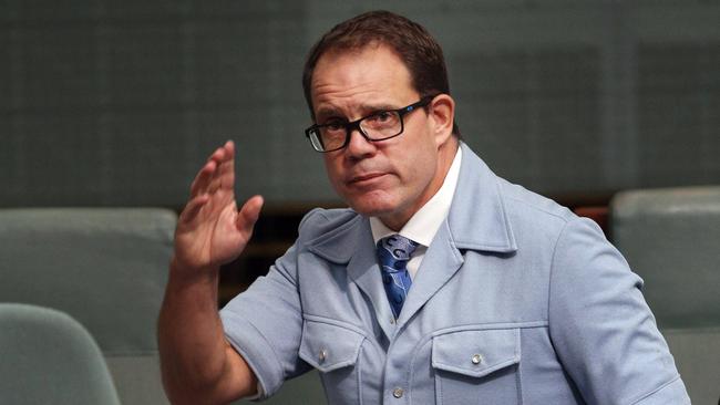 NT MP Luke Gosling in a light blue Safari suit in the Reps Chamber in Parliament House Canberra. Picture Gary Ramage