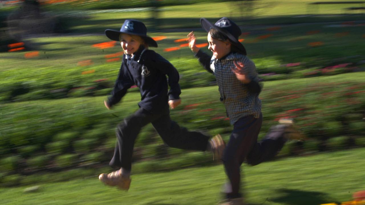 Cousins Bree Trunley 7yrs and Chloe McPartlan 6yrs in Queens Park. Picture: David Martinelli.