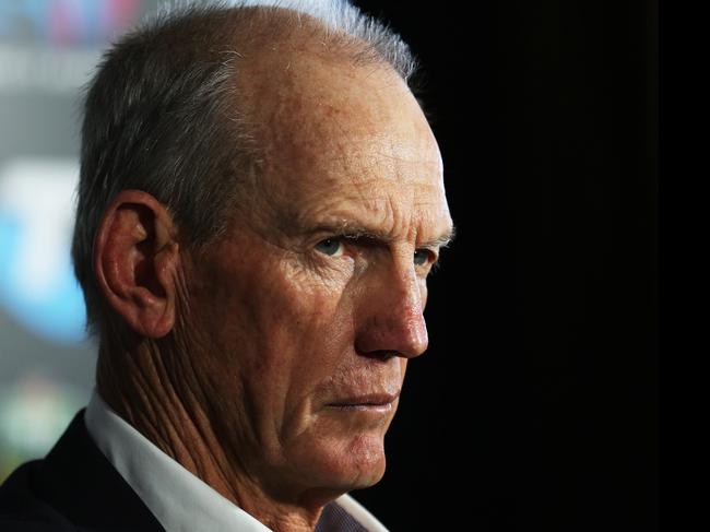 Brisbane Broncos coach Wayne Bennett during the NRL Grand Final press conference at Darling Harbour in Sydney. Picture. Phil Hillyard