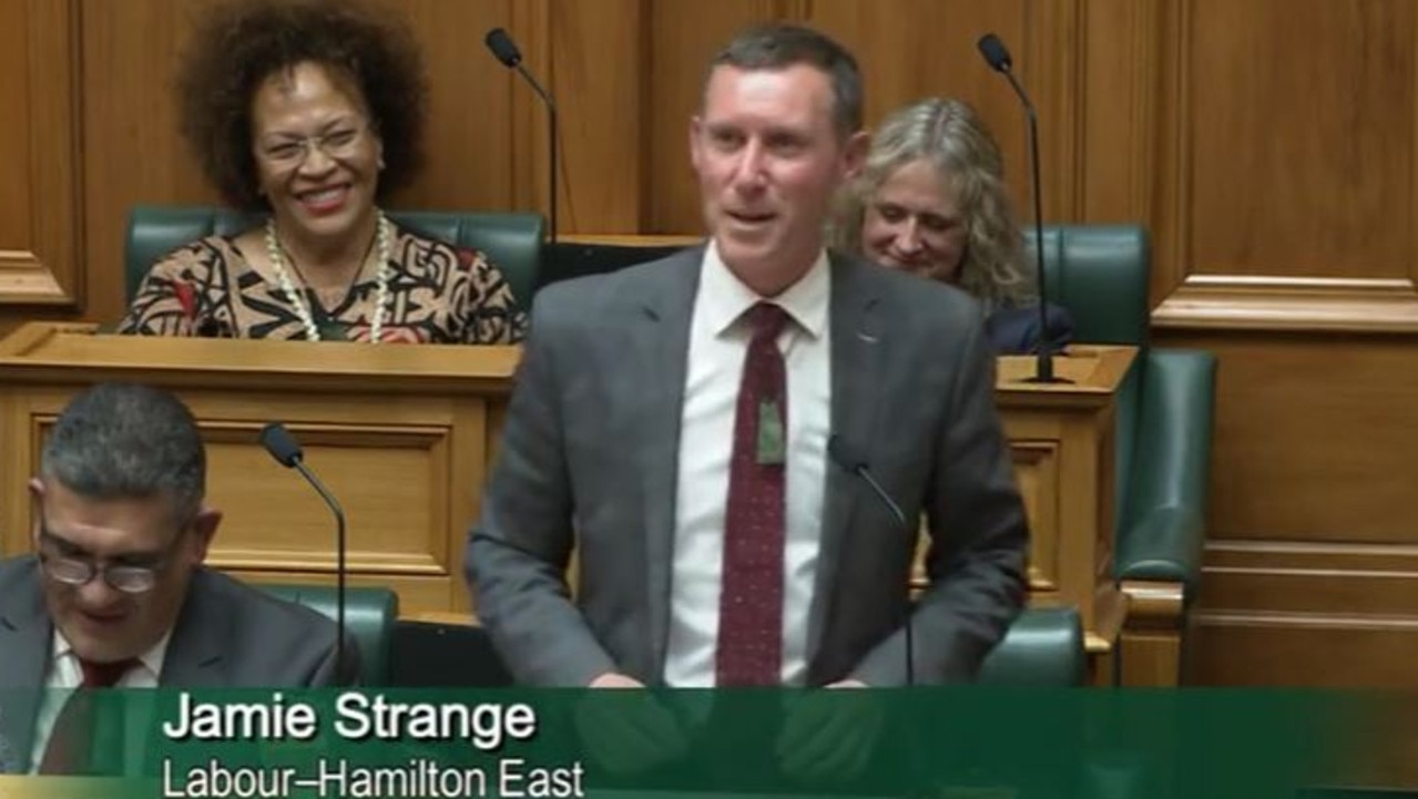 Outgoing New Zealand Labor MP Jamie Strange in his valedictory speech. Picture: Supplied