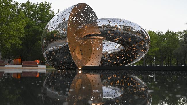 Lindy Lee's Ouroboros immersive, public sculpture at National Gallery of Australia in Canberra. Picture: Martin Ollman