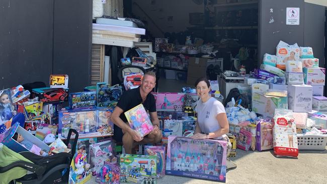 Baby Give Back founder Carly Fradgley and Little Scholars founder Jae Fraser pictured in December last year. Picture: Supplied