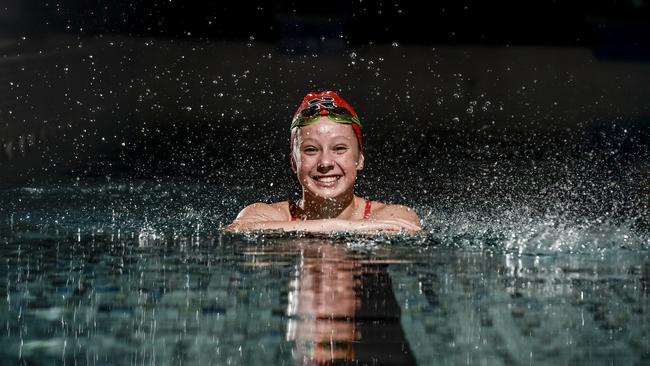 Norwood swimmer Emily White has been named as one of Messenger Community News’ junior sports stars to watch in 2019. Picture: AAP/Roy Vandervegt