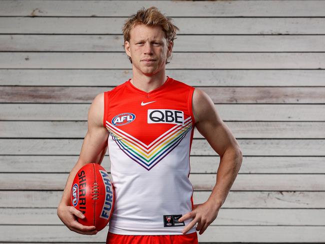 Swans co-captain Callum Mills said he is “really proud” that “anyone” can feel safe coming to their games. Picture: Michael Willson / AFL Photos.