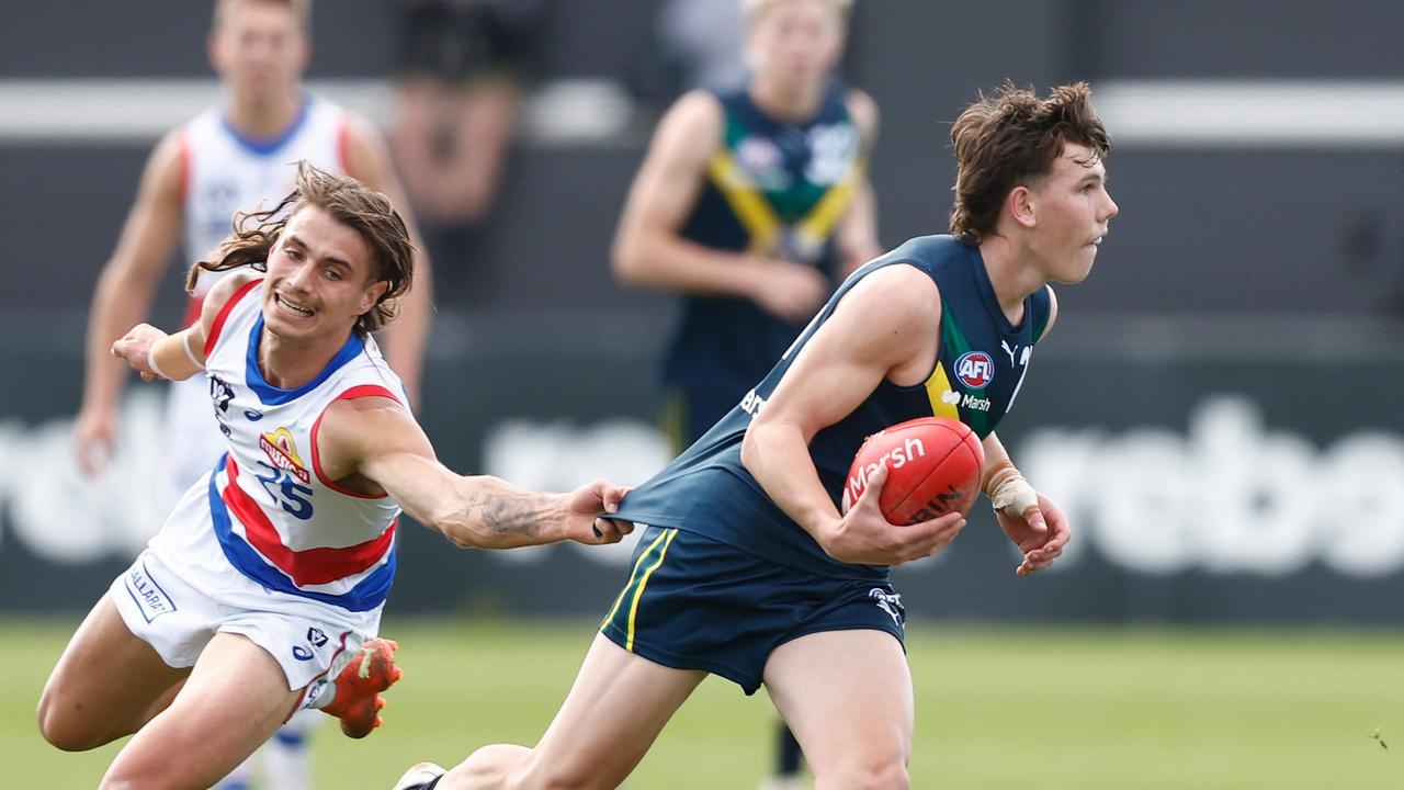 Finn O’Sullivan is in Carlton’s sights on draft night. Picture: Michael Willson/AFL Photos via Getty Images