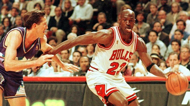 Chicago Bulls player Michael Jordan in 1997. Picture: AFP