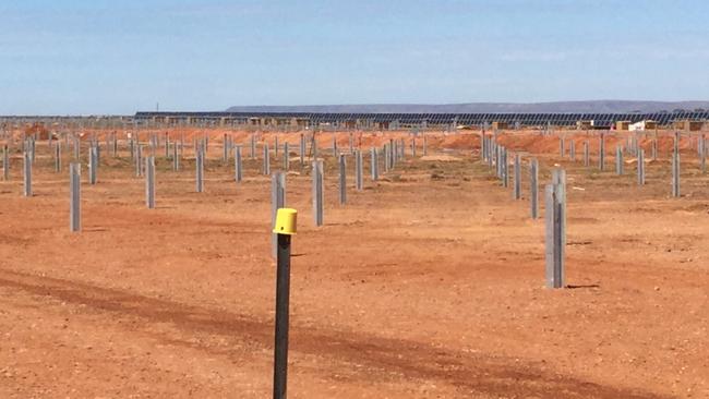 The Bugala solar farm under construction outside Port Augusta.