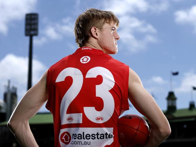 EXCLUSIVE FOR WEDNESDAY PAPER **EMBARGOED ONLINE UNTIL 9AM WEDNESDAY DEC 11 **  Sydney Swans draftee Ned Bowman at the SCG will wear the number 23 guernsey made famous at the club by Lance Franklin. Photo by Phil Hillyard (Image Supplied for Editorial Use only - **NO ON SALES** - Â©Phil Hillyard )