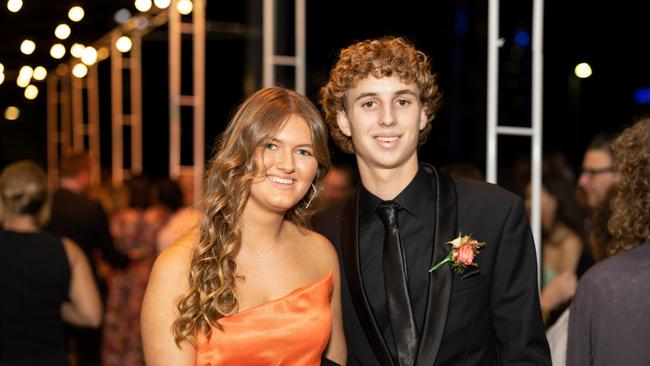 Mia Richardson and Angus Sheehan at the year 12 St Hilda formal. Photo: Celeste Humphrey