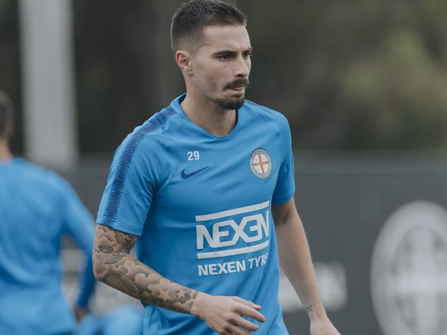 05/02/2019 New Melbourne City FC recruit, Jamie Maclaren during training in Melbourne. Source: MCFC