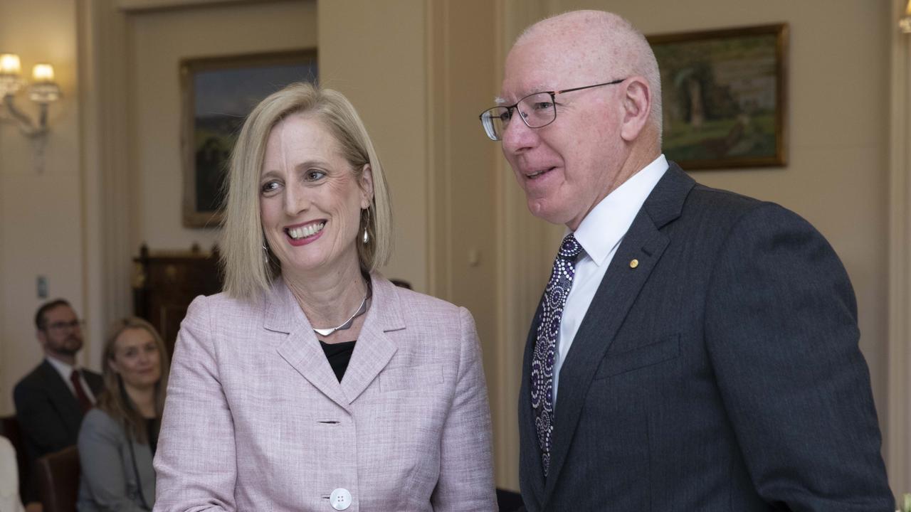 New finance minister Katy Gallagher with Governor-General David Hurley in Canberra on Monday. Picture:NCA NewsWire/Andrew Taylor