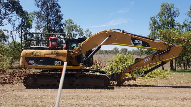 HIGHWAY UPGRADE: This heavy machinery is clearing trees next to the Capricorn Highway at Fairy Bower.