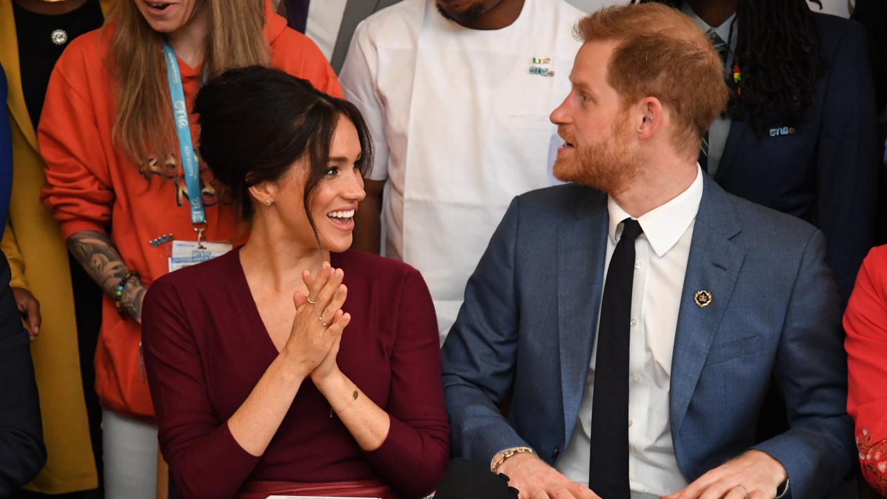 The couple at a roundtable discussion on gender equality with The Queen’s Commonwealth Trust in October 2019. Picture: Jeremy Selwyn/Pool/AFP