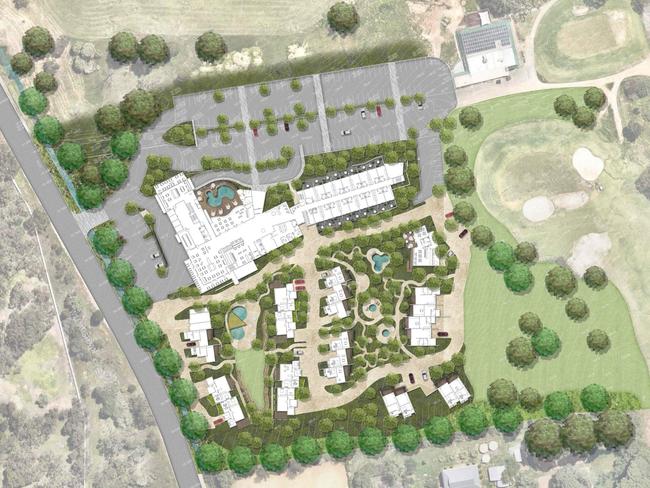 A 100-room luxury hotel would be built at Sandy Creek Golf Club in the Barossa, under a proposal. Picture: ESD Planning and Design