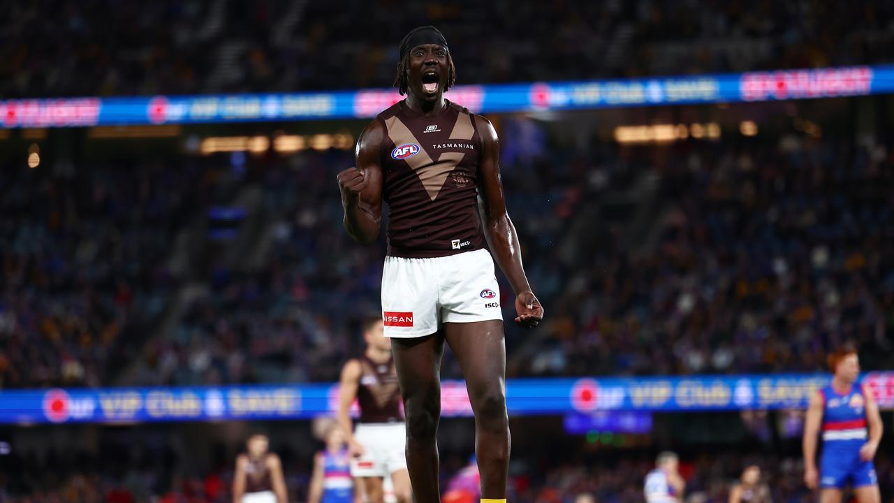 AFL live: Hawks stamp authority after Dogs star’s injury scare