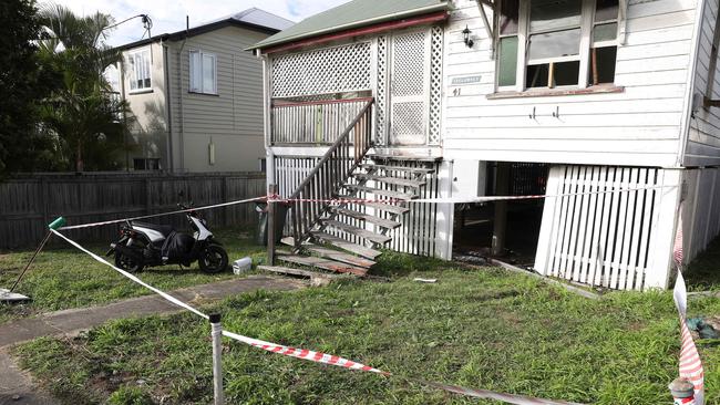 Damage caused by the stolen HiLux after it crashes into a second home. Picture: Liam Kidston.