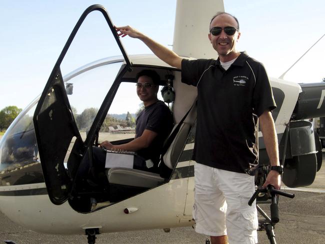 Helicopter pilot Ara Zobayan standing outside a helicopter, at a location not provided. Zobayan was at the controls of the helicopter that crashed in Southern California killing all nine aboard including former Lakers star Kobe Bryant. Picture: AP