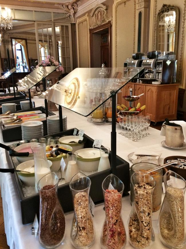 There are plenty of breakfast choices at the Grandhotel Giessbach, Brienz, Switzerland. Picture: Kendall Hill