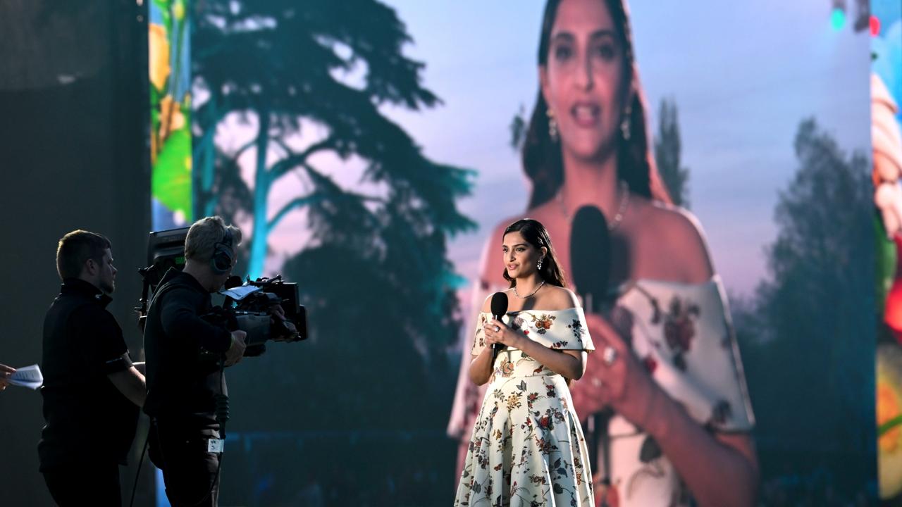 Sonam Kapoor stage during the Coronation Concert. Picture: Getty Images