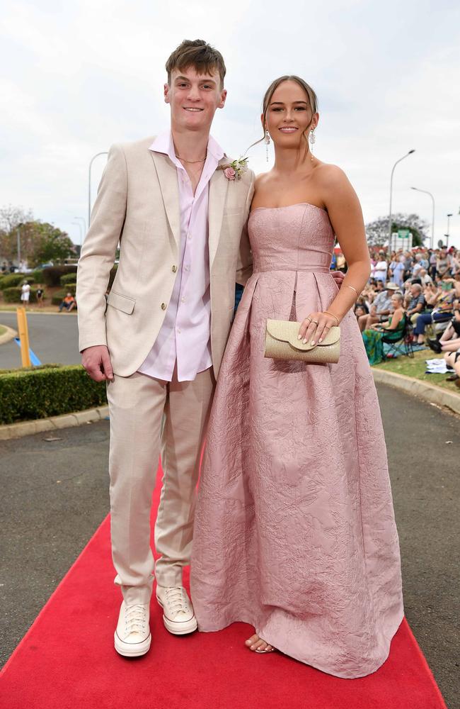 Lachlan Allpass and Amelie Phillips at Highfields State Secondary College. Picture: Patrick Woods.