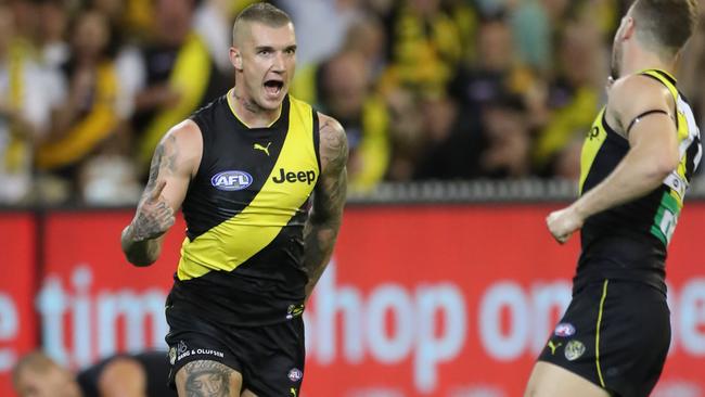 Dustin Martin is just as good up forward as he is in the midfield. Picture: Alex Coppel