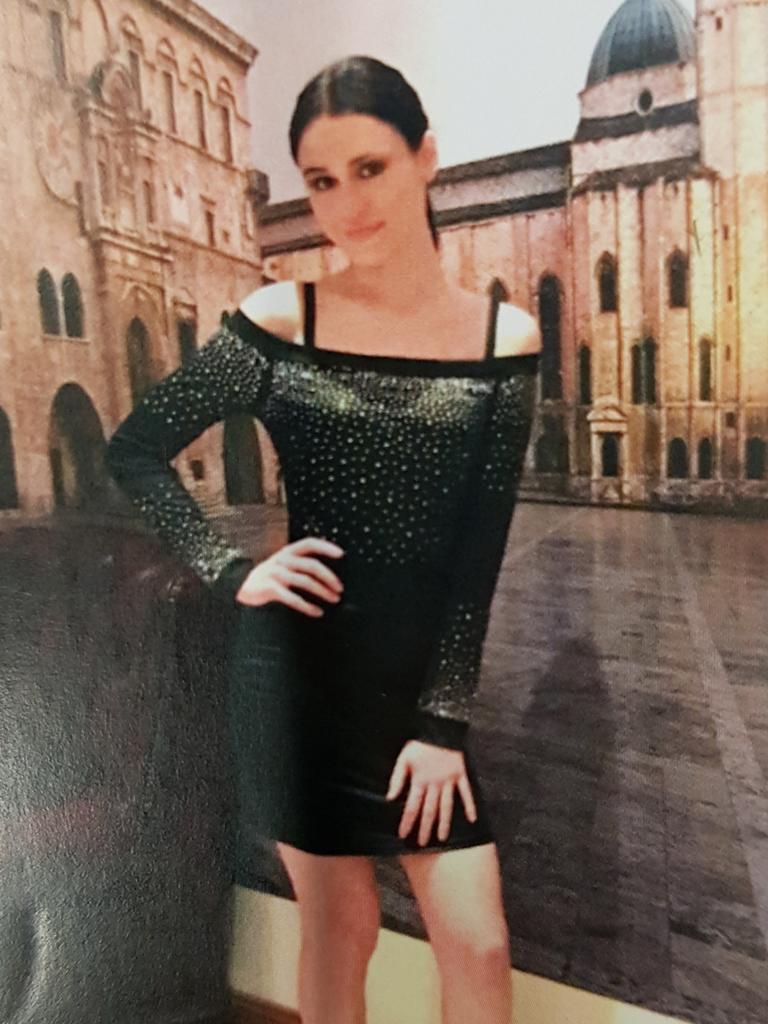 A photo of Sabrina Lekaj’s memorial card. Picture: Supplied by family