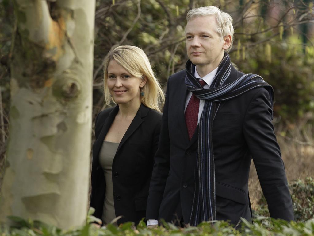 Lawyer Jennifer Robinson with Julian Assange in London in 2011. Picture: AP