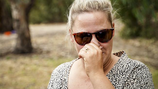 Neighbour Felicity Willis speaks to the media of her shock. Picture: Mike Burton