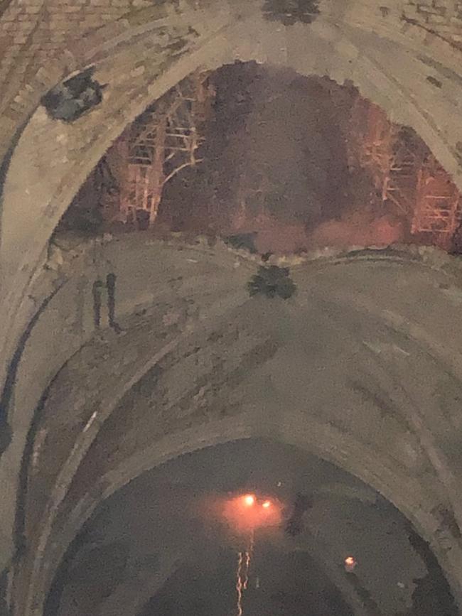 The cathedral's roof was destroyed in the fire. Picture: Twitter.