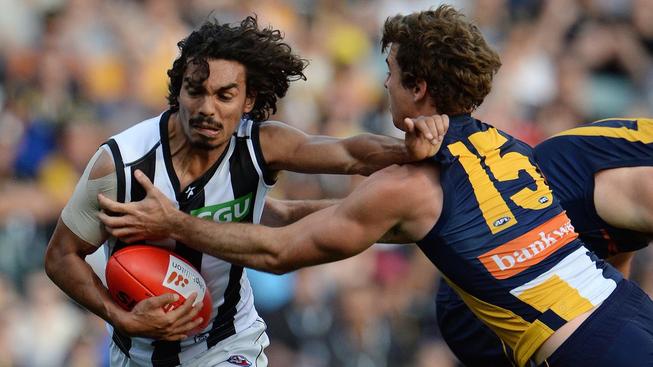 Tony Armstrong while playing for Collingwood. Photo: Daniel Wilkins