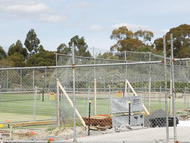 Construction site at The Hutchins School in Sandy Bay where 1,973 human remains have been exhumed from the former Queenborough Cemetery and are to be reinterred at the Cornelian Bay Cemetery.  Picture: Nikki Davis-Jones